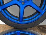 JDM Rays Gram Lights Marine Blue 57C6 Wheels 18x7.5 5x100 Lightweight Rims USED