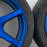 JDM Rays Gram Lights Marine Blue 57C6 Wheels 18x7.5 5x100 Lightweight Rims USED