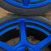 JDM Rays Gram Lights Marine Blue 57C6 Wheels 18x7.5 5x100 Lightweight Rims USED
