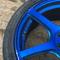 JDM Rays Gram Lights Marine Blue 57C6 Wheels 18x7.5 5x100 Lightweight Rims USED