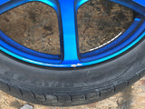 JDM Rays Gram Lights Marine Blue 57C6 Wheels 18x7.5 5x100 Lightweight Rims USED