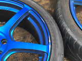 JDM Rays Gram Lights Marine Blue 57C6 Wheels 18x7.5 5x100 Lightweight Rims USED