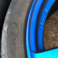 JDM Rays Gram Lights Marine Blue 57C6 Wheels 18x7.5 5x100 Lightweight Rims USED