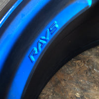 JDM Rays Gram Lights Marine Blue 57C6 Wheels 18x7.5 5x100 Lightweight Rims USED