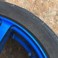 JDM Rays Gram Lights Marine Blue 57C6 Wheels 18x7.5 5x100 Lightweight Rims USED