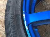 JDM Rays Gram Lights Marine Blue 57C6 Wheels 18x7.5 5x100 Lightweight Rims USED