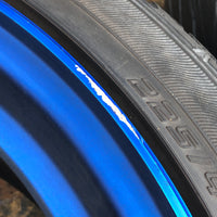 JDM Rays Gram Lights Marine Blue 57C6 Wheels 18x7.5 5x100 Lightweight Rims USED