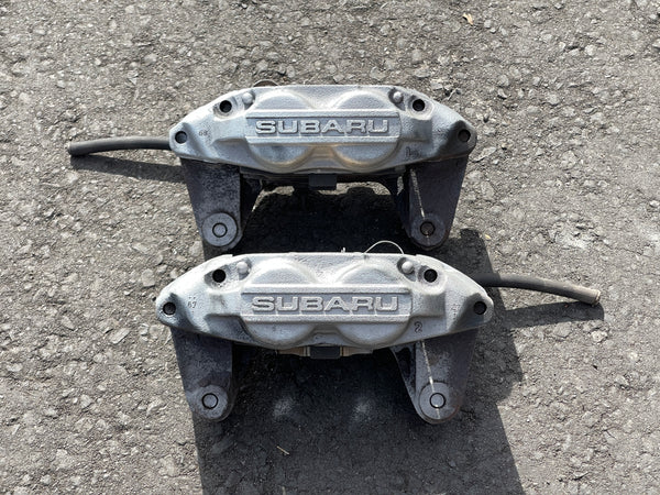Genuine Subaru WRX Red 4-Pot Piston Brake Caliper - Left Front (Driver Side) OEM New