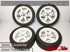 RAYS VOLK RACING 5X114.3 16X8 / 16X7 JJ OFFSET (+33 Fronts)(+38 Rears) POTENZA RE-11 BridgeStone Tires 205/45r16 83W