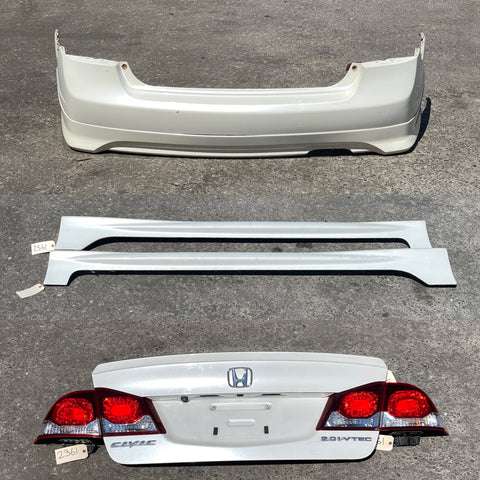 JDM 2009-2011 Honda/Acura CSX Rear End Conversion Rear Trunk + Bumper + TailLights + Sideskirts (NSH)